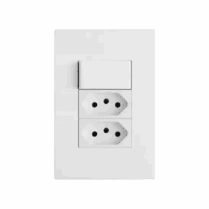 Tomada Recta Satin Dupla 10A + Interruptor Simples B.Lux